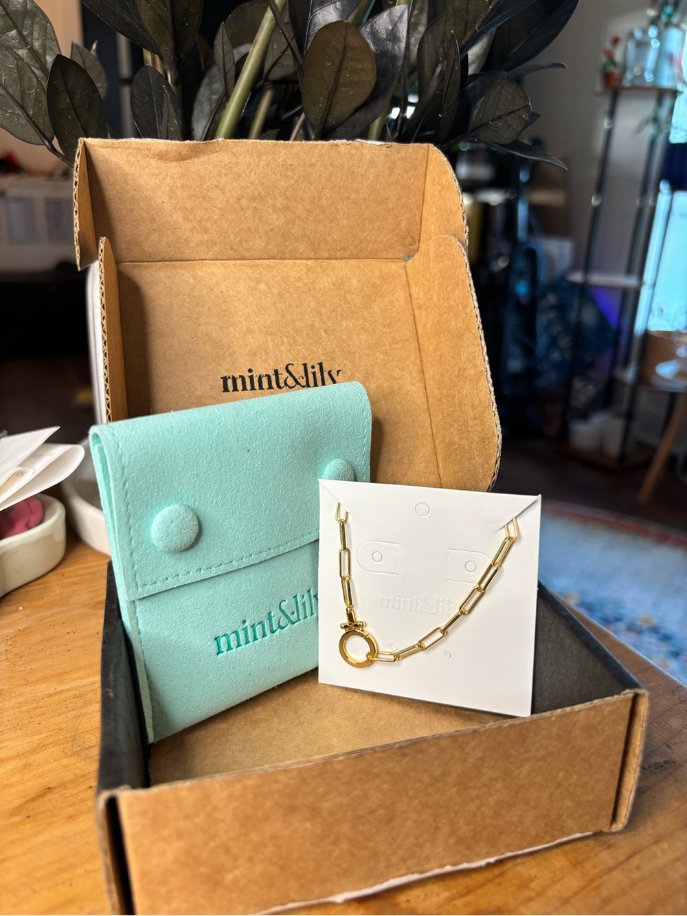 Mint & Lily 7” 18k Gold over silver Paperclip Chain Bracelet